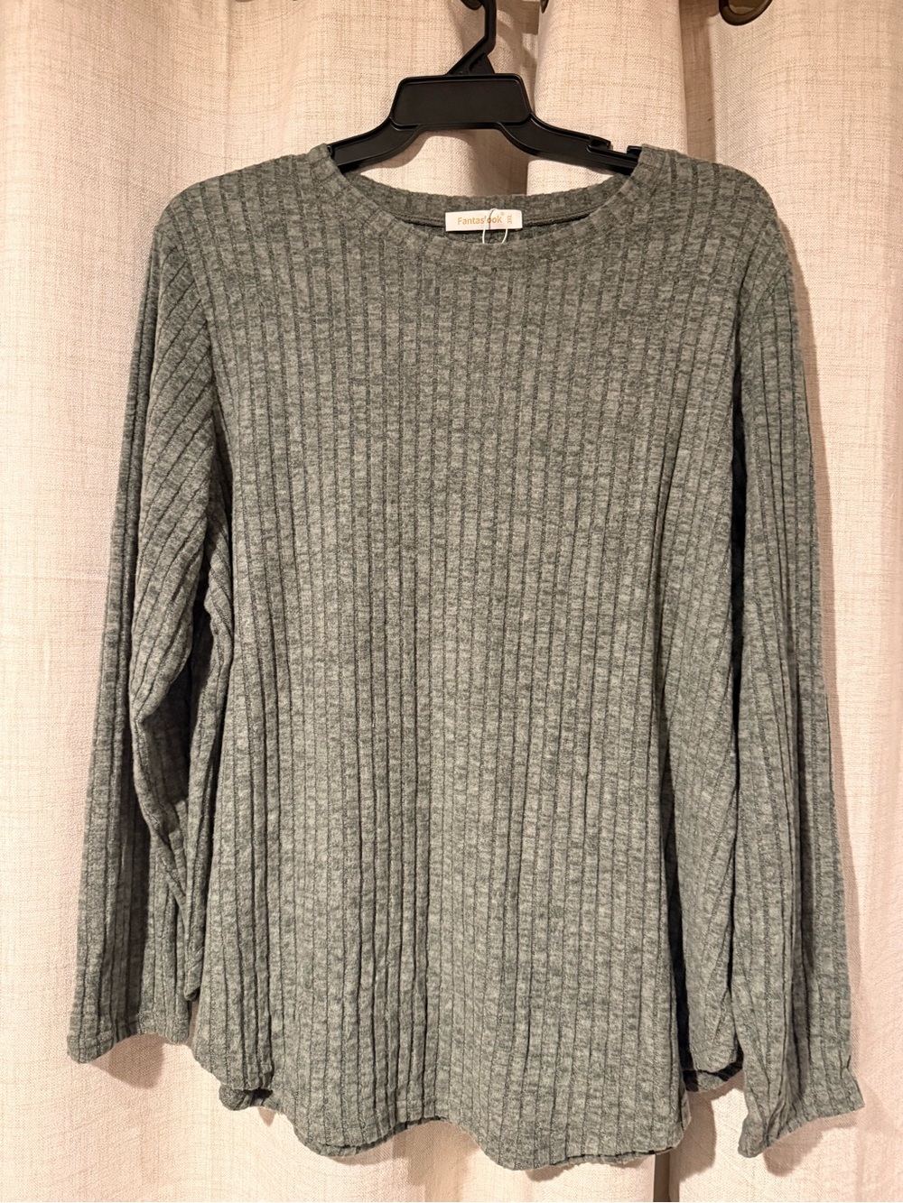 Cozy Ribbed Crewneck Sweater in Sage Green